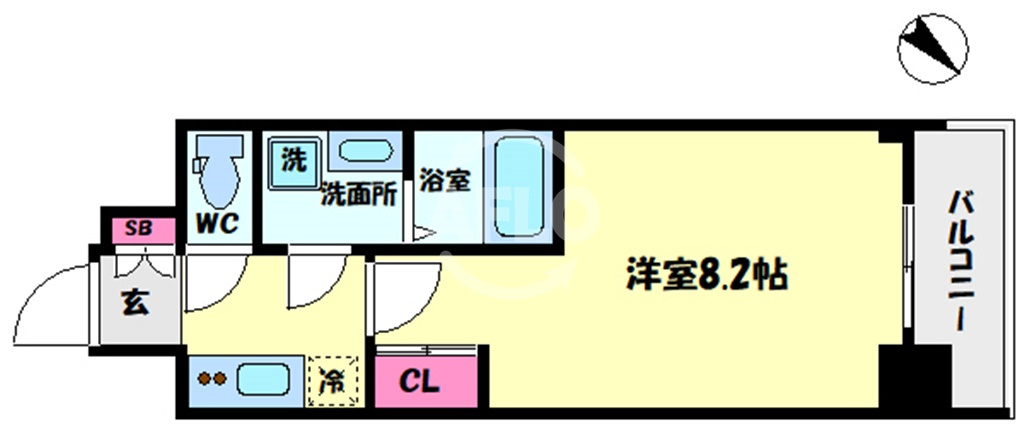 S-RESIDENCE阿波座WESTの間取り|S-RESIDENCE阿波座WEST　開放感ある間取り