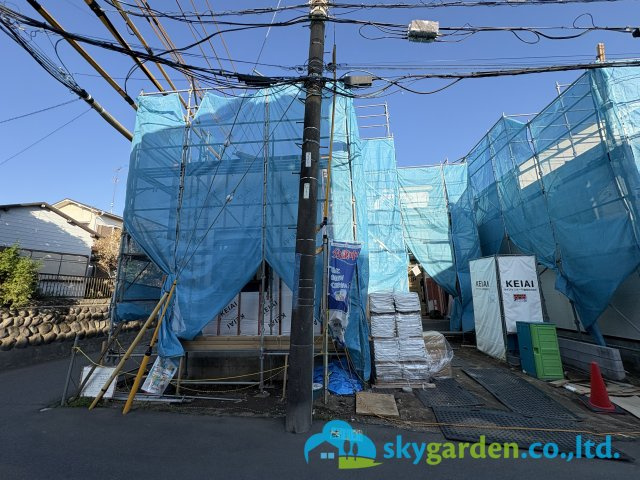 藤沢市辻堂太平台５期　新築戸建　全２棟１号棟の外観|2026年4月16日撮影（建築中）
