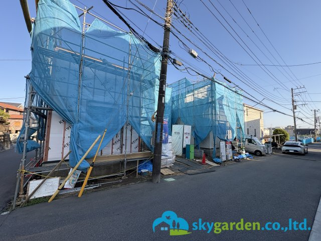 藤沢市辻堂太平台５期　新築戸建　全２棟１号棟の外観|2026年4月16日撮影（建築中）