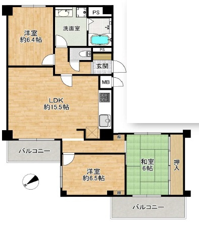 朝日プラザ西舞子の間取り
