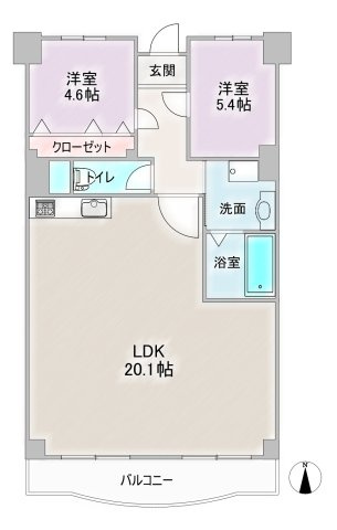 ジャルダン内田橋の間取り