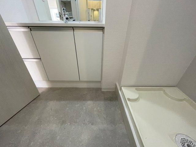 え？えっ？いきなりヨーロピアンな外観が出てくるアンバランス！ガチ住宅街なのに、ココだけ異国情緒ある治外法権！パスポートなしでお部屋にイン！な、【サンクタス横濱三ツ沢公園】リフォームの脱衣所
