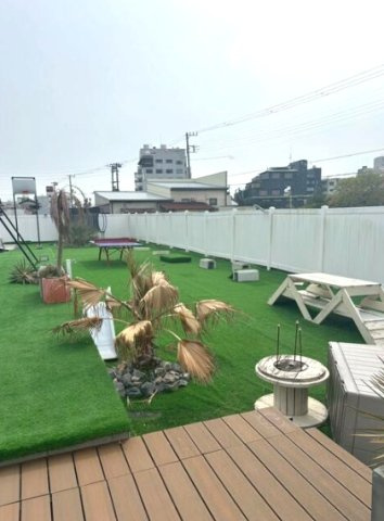 長生郡白子町中里　中古戸建の庭|内外装リフォーム令和6年12月敷地260坪民泊仕様履歴あり プールウッドデッキ付海まで徒歩約10分