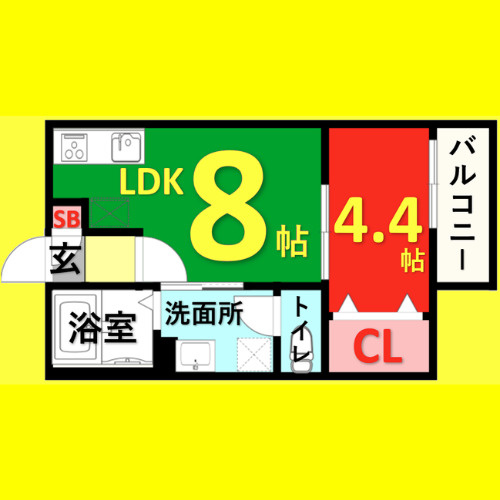 アーバンリゾート京田町　名古屋市賃貸　仲介手数料無料の間取り