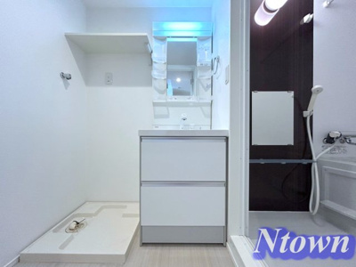 【独立洗面台】 | ハーモニーテラス白子町 | 朝の支度にも助かる、独立の洗髪洗面化粧台
