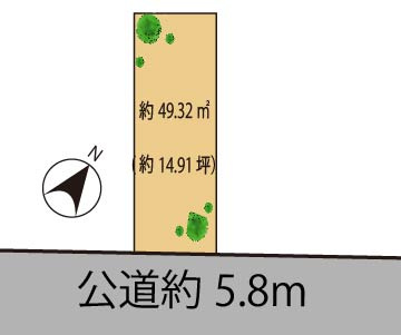 目黒区東山　建築条件なし売地の土地図