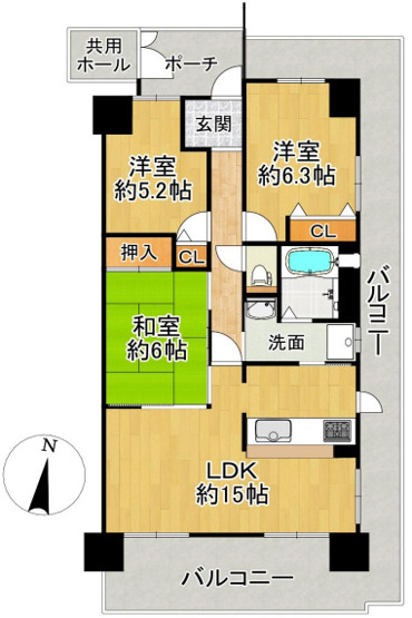 【間取り】 | ☆大阪府堺市中区深井東町パレス泉北深井