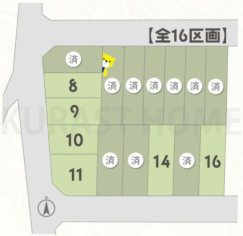 京都市西京区桂坤町　新築戸建の区画図