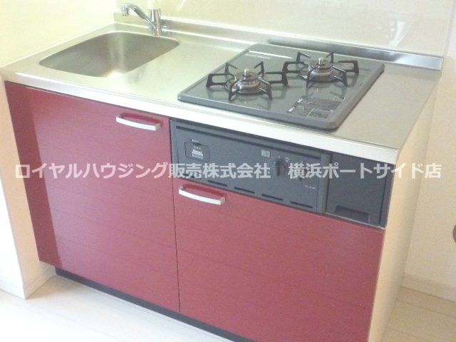 2口ガスコンロでお料理もはかどるキッチン