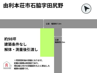 【土地図】 | 【売土地】由利本荘市石脇字田尻野