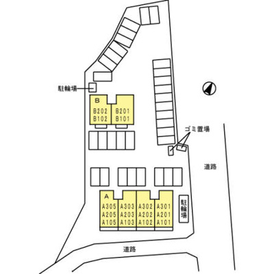 【区画図】 | ハイム三条岡　Ａ棟