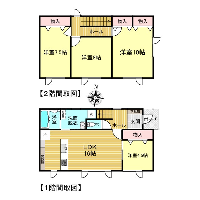北見市高栄東町４丁目１０番地１３　新築戸建の間取り
