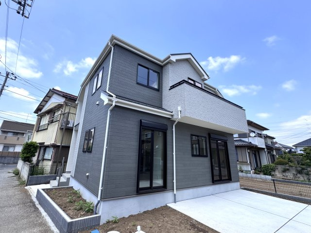 松戸市八ケ崎３丁目新築戸建【八ヶ崎第二小学校:5分】の外観|A号棟外観・完成済み内覧可能です！