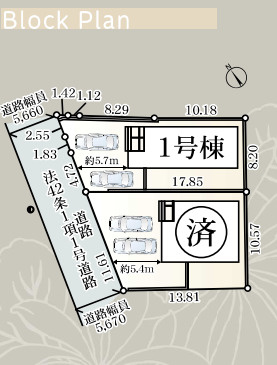 売新築戸建　富士宮市北町の区画図