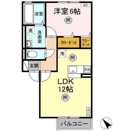 シャルムコート　Ｄの間取り