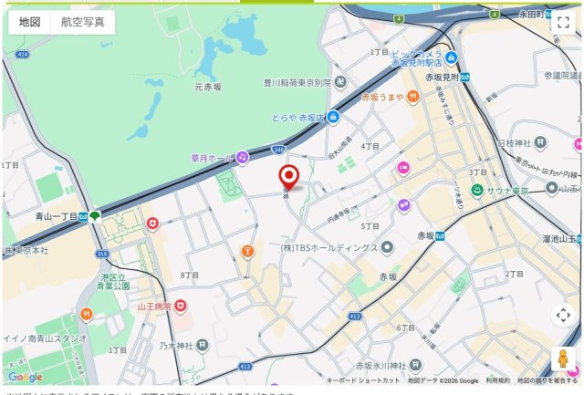★仲介手数料無料★パークコート赤坂ザタワー（再開発でない側の開放感ある眺望）の地図