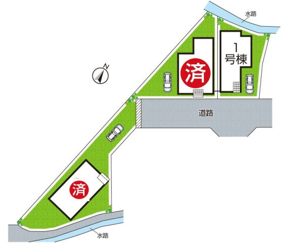 ■24日(土)25日(日)現地ご見学可能！　交野市私市　全3邸の区画図|全3区画