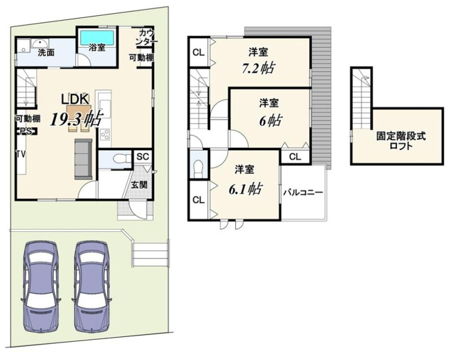 【間取り】 | K41356-１号地待鳳