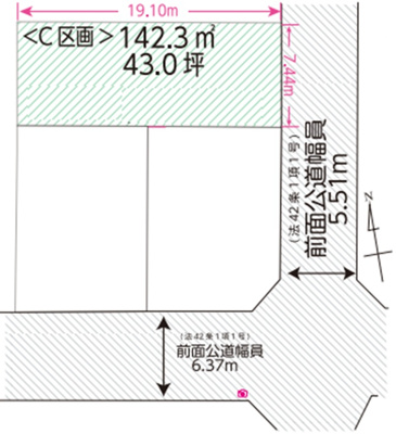 【区画図】 | 武蔵村山市大南3丁目　売地　【全3区画】