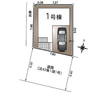 高知市旭町3丁目　新築戸建ての区画図