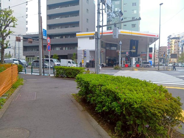 品川区東中延　建築条件なし売地の前面道路含む現地写真