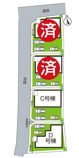 明石市魚住町西岡　新築一戸建ての区画図|全4区画