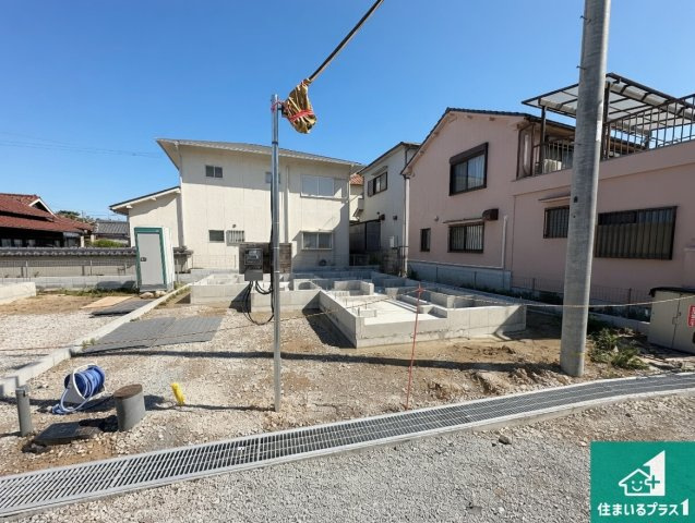 明石市魚住町西岡　新築一戸建ての外観|現在の進捗状況です！順調に作業進行中、完成が待ち遠しいです！詳細の間取り等、お気軽にお問い合わせください！