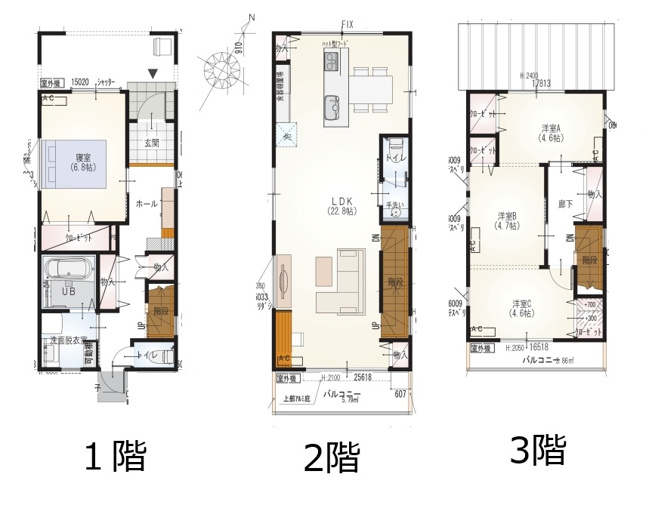【間取り】 | 駿河区八幡5丁目8期　新築戸建　2号地 | 使い勝手の良い4LDK♪生活に合わせて使うお部屋を選べます♪