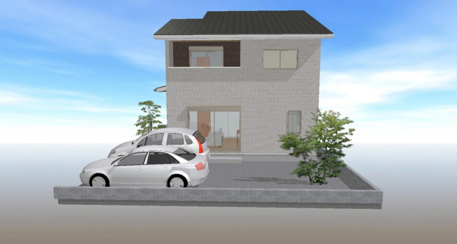 【外観パース】 | 高知市福井東町/2区画 | 北区画