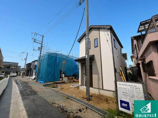 明石市魚住町西岡　新築一戸建ての外観|現在の進捗状況です！順調に作業進行中、完成が待ち遠しいです！詳細の間取り等、お気軽にお問い合わせください！