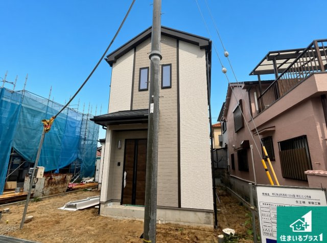 明石市魚住町西岡　新築一戸建ての外観|現在の進捗状況です！順調に作業進行中、完成が待ち遠しいです！詳細の間取り等、お気軽にお問い合わせください！
