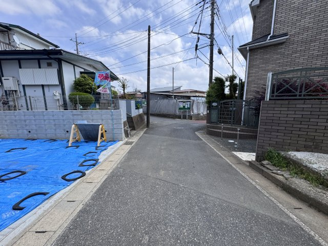 松戸市千駄堀新築戸建（千駄堀７期）の前面道路含む現地写真|南西側前面道路