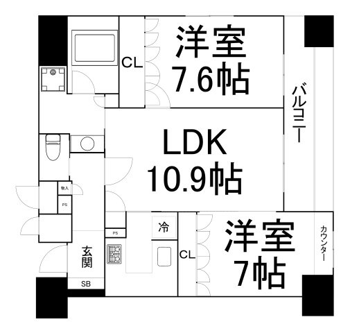 【間取り】 | リーガル梅田Ⅱ