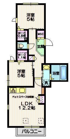 プライド下馬の間取り|★角部屋２面採光★