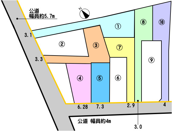碧南市霞浦町（1期施工）の区画図|4号棟　先行建設中