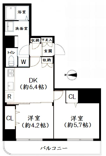 江東区東陽１丁目の賃貸マンションの間取り