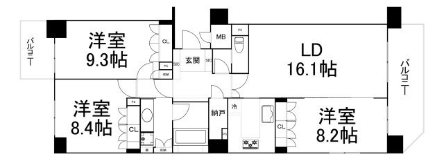 【間取り】 | リーガル四ツ橋立売堀Ⅱ