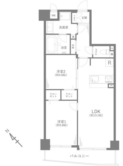 【間取り】 | マイキャッスル東長崎 | 南西向きのお部屋なので、陽当たり・通風良好です！