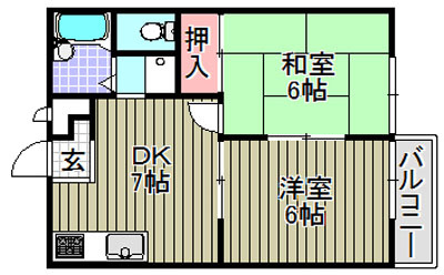モアクレスト花田公園B棟の間取り