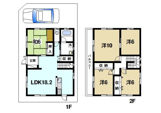 田原本新町貸家の間取り|5LDKの間取りです