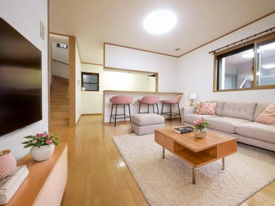 田原本新町貸家の居間・リビング|CGで家具等を配置したもので家具等は含まれません