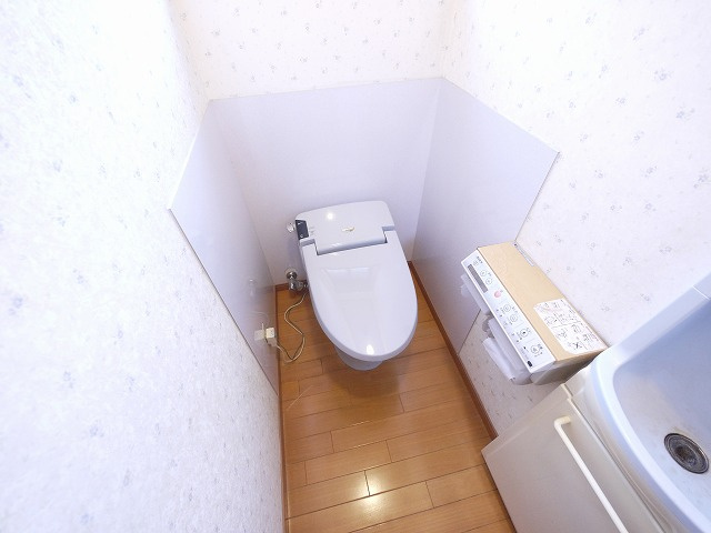 田原本新町貸家のトイレ|落ち着いた色調のトイレです