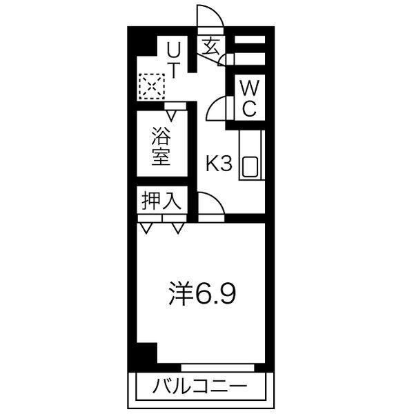 名古屋市守山区新守西の賃貸マンションの間取り