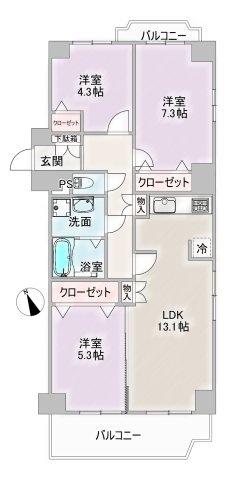 イトーピア植田マンションの間取り