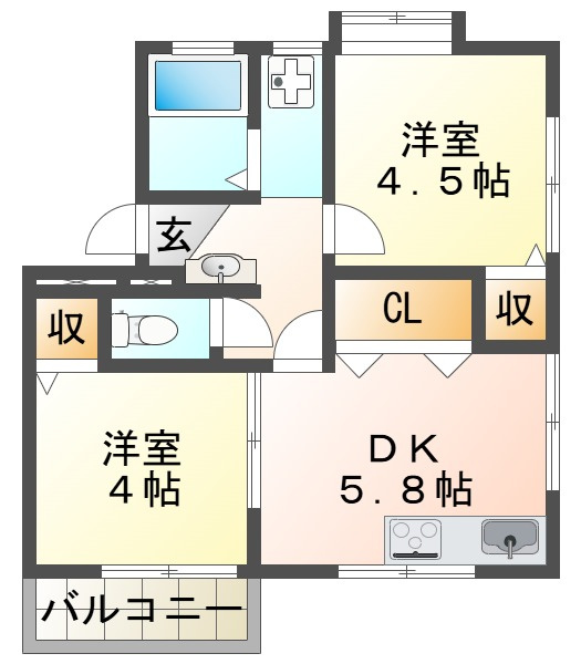 西舞マンションの間取り