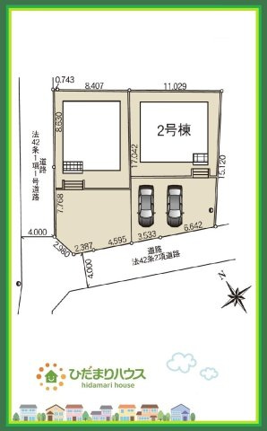 日立市川尻町第7　新築戸建　2号棟の区画図|小中学校が近く、お子様の通学も安心♪