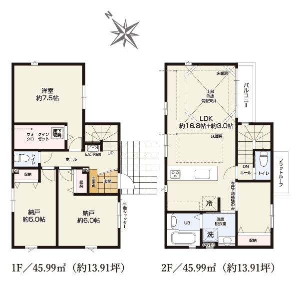 ◎藤沢市辻堂太平台1丁目　新築戸建　1号棟の間取り|1LDK+2S☆