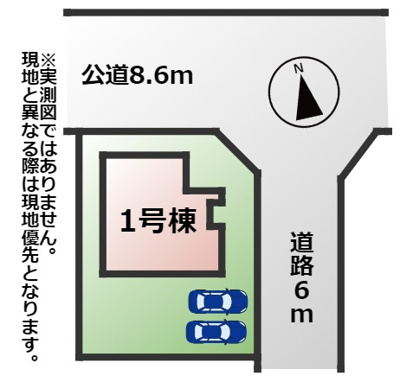 【区画図】 | 宇都宮市宝木町二丁目戸建 | 道路が広く、角地で陽当たりも良好です♪