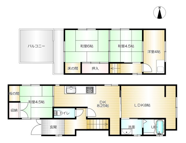 羽曳野市誉田７丁目　中古戸建の間取り