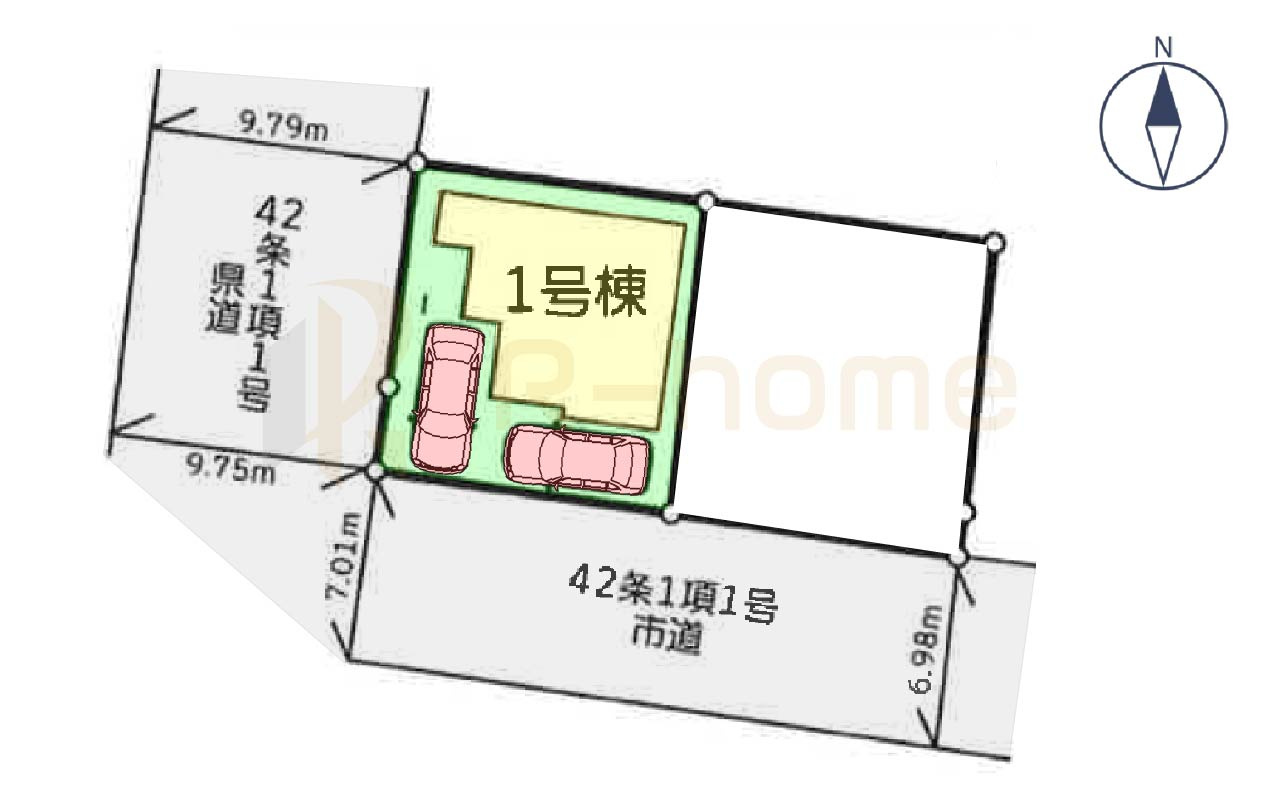 下妻市下妻丁　中古戸建の区画図|大きなお買い物だからこそ、メリット・デメリットを伝えさせて頂きます。
R-homeにお任せください♪